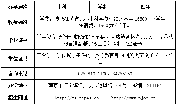 2020南京体育学院按民办机制招生收费艺术类表演（影视艺术表演）专业招生简章