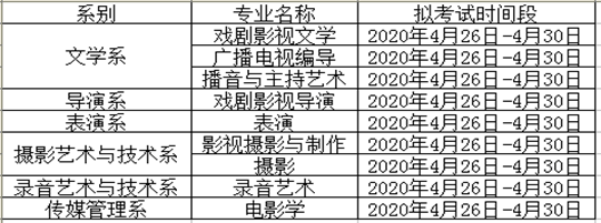 2020北京电影学院现代创意媒体学院艺术专业校考延考招生简章