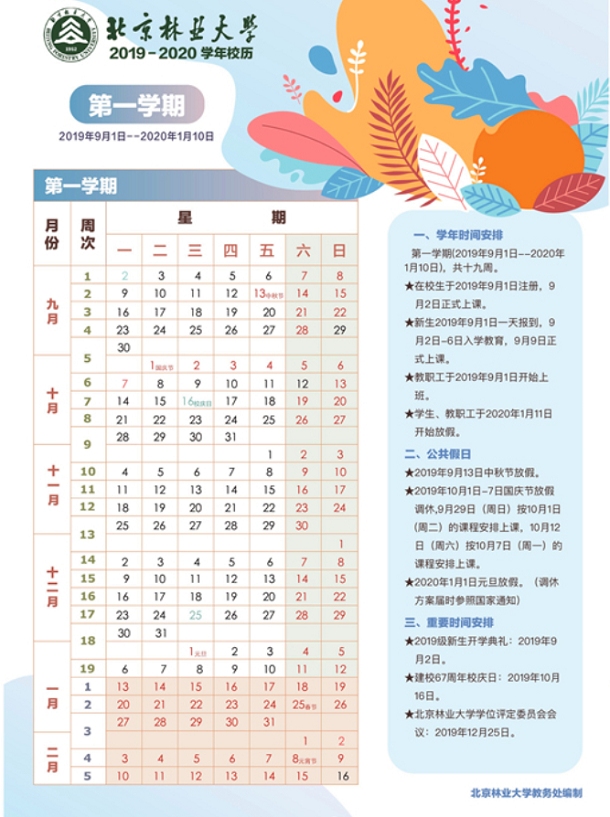 北京林业大学寒假放假时间安排【2020年】