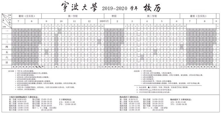 宁波大学寒假放假时间【2020年】