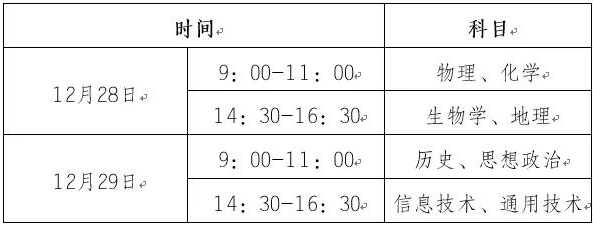 2020重庆高中学业水平考试科目时间安排 考试对象与时间