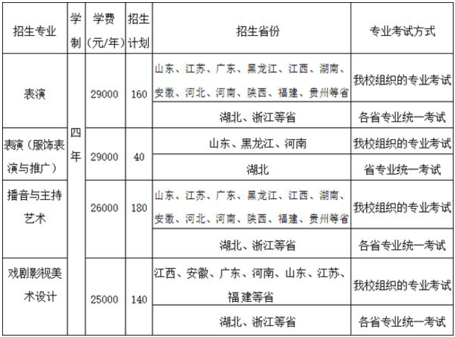 武汉设计工程学院艺术类2020年校考招生简章