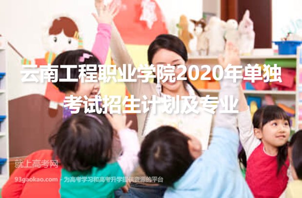 云南工程职业学院2020年单独考试招生计划及专业