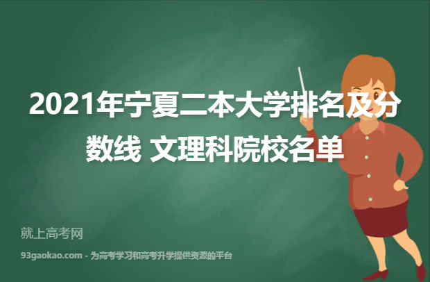 2021年宁夏二本大学排名及分数线 文理科院校名单