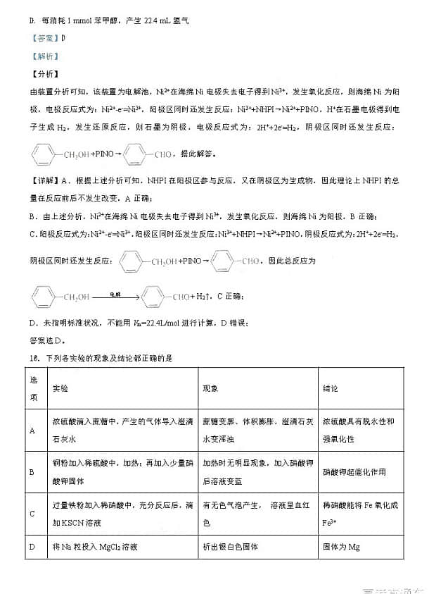 2021辽宁八省联考化学试卷及答案解析