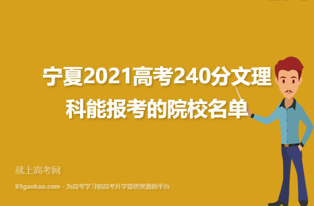 宁夏2021高考240分文理科能报考的院校名单