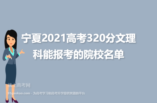 宁夏2021高考320分文理科能报考的院校名单