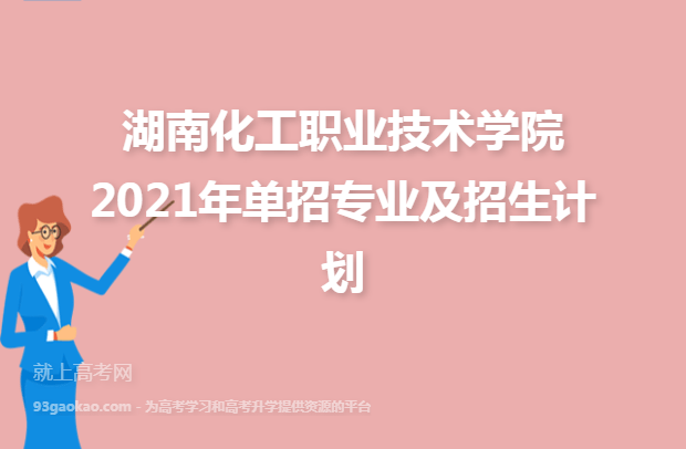 湖南化工职业技术学院2021年单招专业及招生计划
