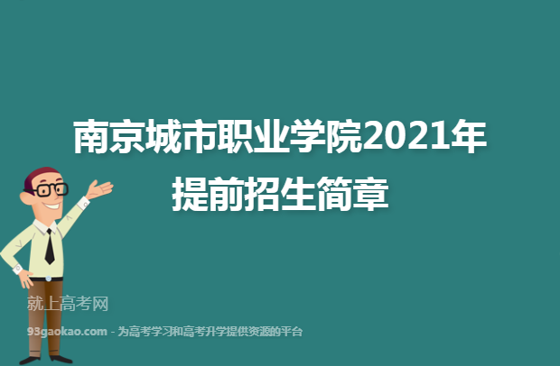 南京城市职业学院2021年提前招生简章