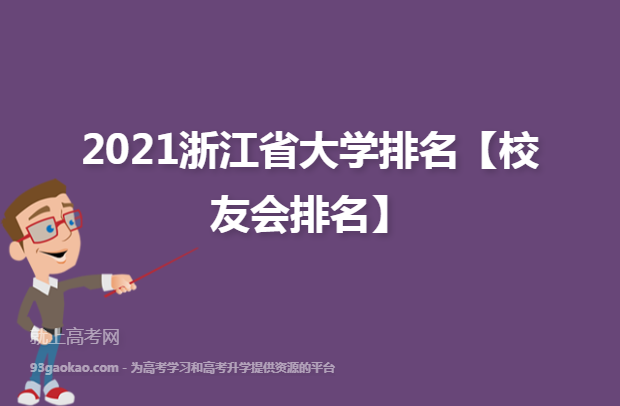2021浙江省大学排名【校友会排名】