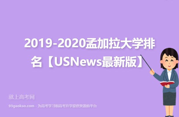 2019-2020孟加拉大学排名【USNews最新版】