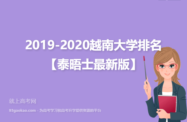2019-2020越南大学排名【泰晤士最新版】