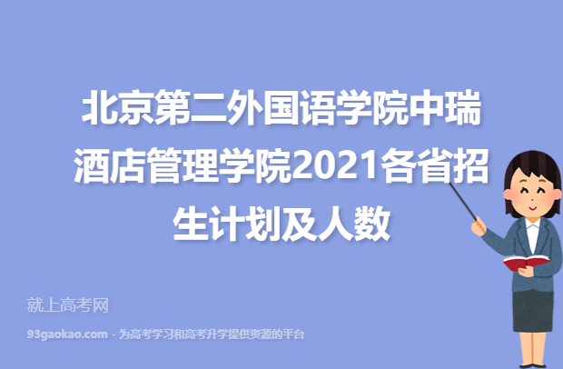 北京第二外国语学院中瑞酒店管理学院2021各省招生计划及人数