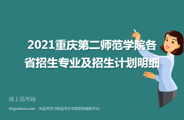 2021重庆第二师范学院各省招生专业及招生计划明细