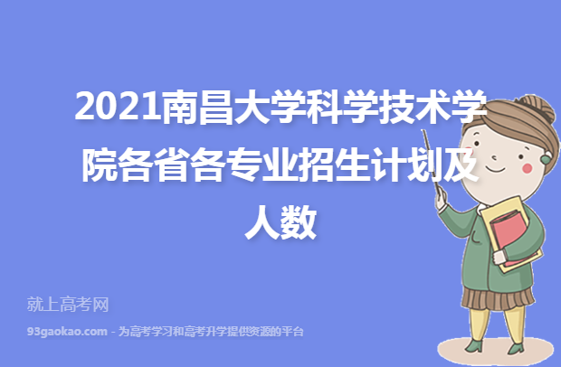 2021南昌大学科学技术学院各省各专业招生计划及人数