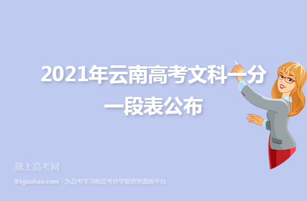2021年云南高考文科一分一段表公布
