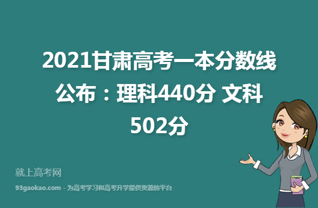 2021甘肃高考一本分数线公布：理科440分 文科502分