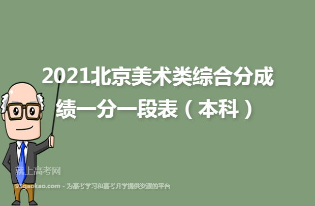 2021北京美术类综合分成绩一分一段表（本科）