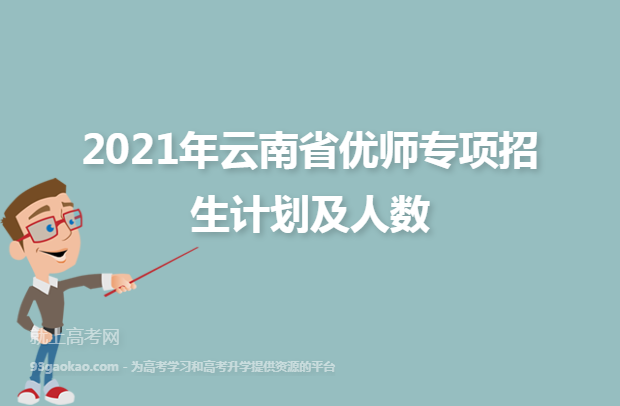 2021年云南省优师专项招生计划及人数