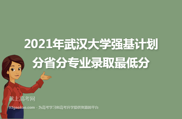 2021年武汉大学强基计划分省分专业录取最低分