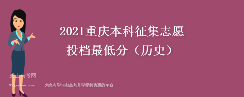 2021重庆本科征集志愿投档最低分（历史）