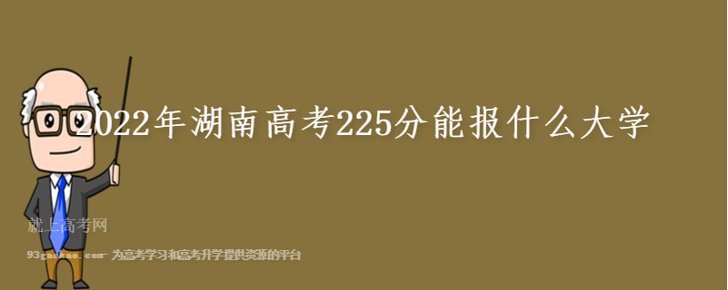 2022年湖南高考225分能报什么大学