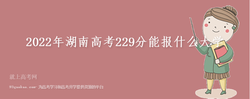 2022年湖南高考229分能报什么大学