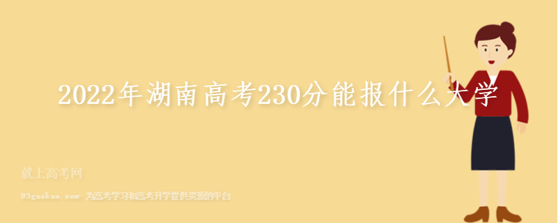 2022年湖南高考230分能报什么大学