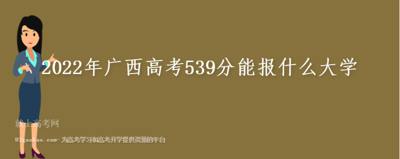 2022年广西高考539分能报什么大学