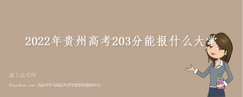 2022年贵州高考203分能报什么大学 