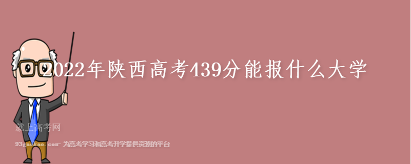 2022年陕西高考439分能报什么大学