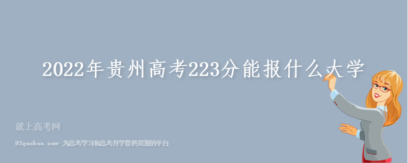 2022年贵州高考223分能报什么大学
