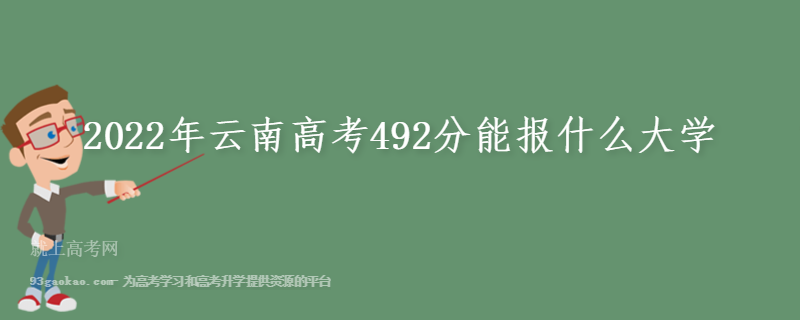 2022年云南高考492分能报什么大学