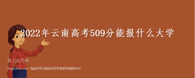 2022年云南高考509分能报什么大学