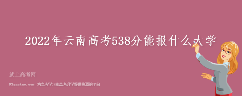 2022年云南高考538分能报什么大学