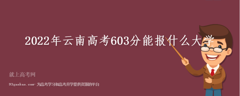 2022年云南高考603分能报什么大学