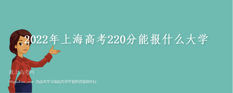 2022年上海高考220分能报什么大学
