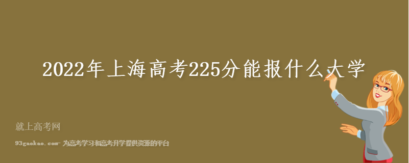 2022年上海高考225分能报什么大学