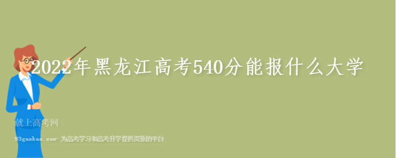 2022年黑龙江高考540分能报什么大学