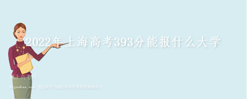 2022年上海高考393分能报什么大学