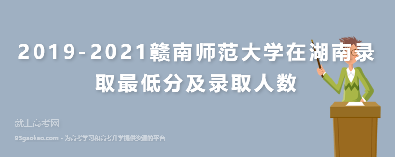2019-2021赣南师范大学在湖南录取最低分及录取人数