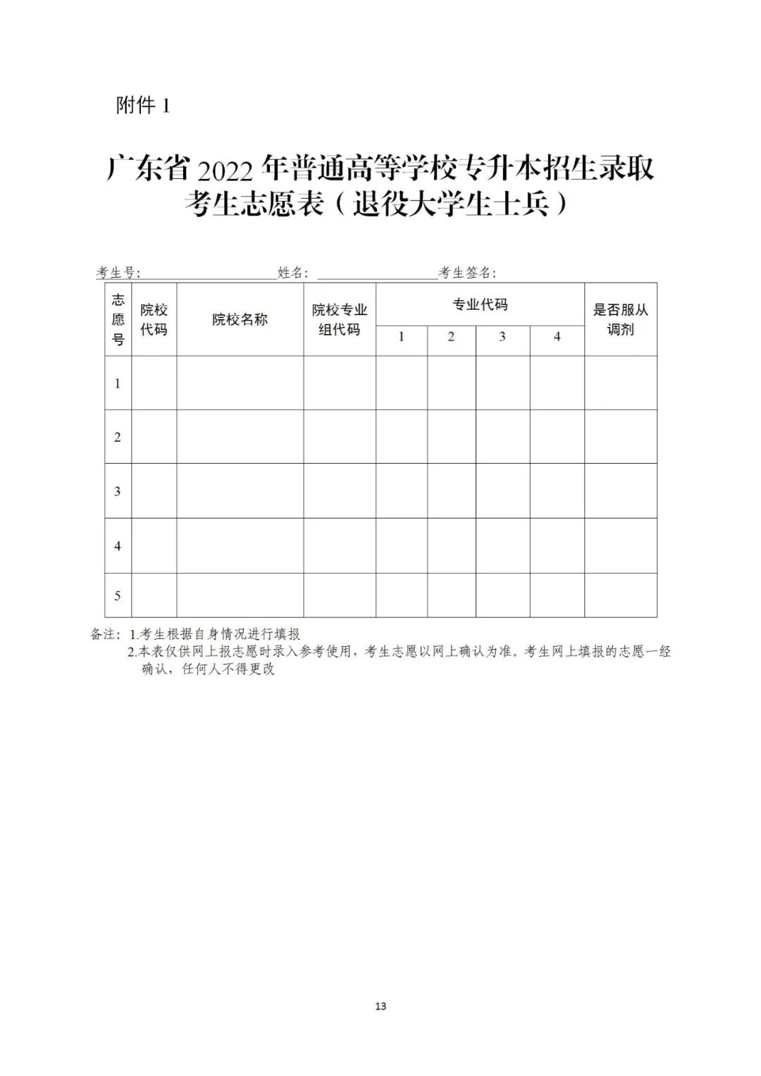广东省：关于做好2022年普通高等学校专升本考试招生志愿填报工作的通知