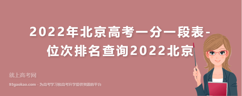 2022年北京高考一分一段表-位次排名查询2022北京