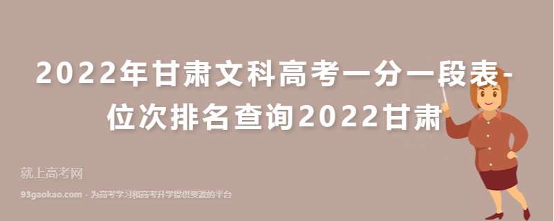 2022年甘肃文科高考一分一段表-位次排名查询2022甘肃