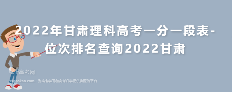 2022年甘肃理科高考一分一段表-位次排名查询2022甘肃