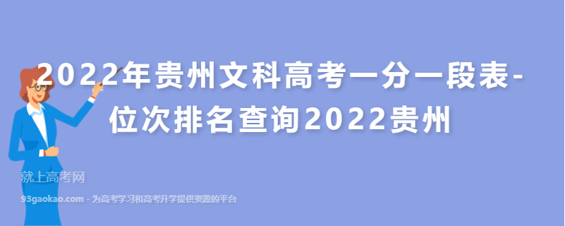 2022年贵州文科高考一分一段表-位次排名查询2022贵州