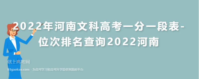 2022年河南文科高考一分一段表-位次排名查询2022河南