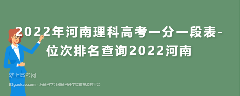 2022年河南理科高考一分一段表-位次排名查询2022河南