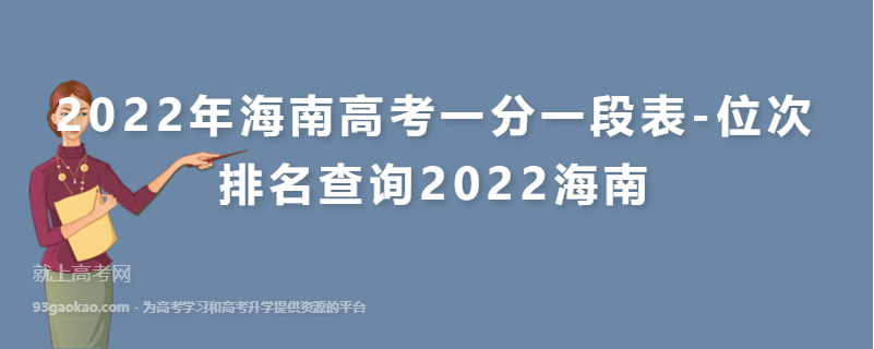 2022年海南高考一分一段表-位次排名查询2022海南