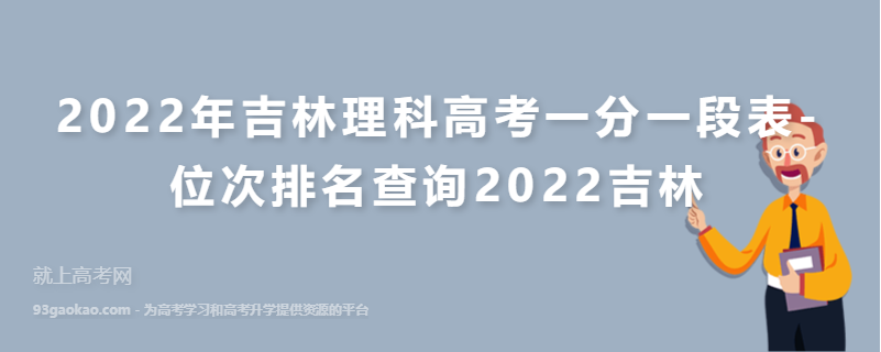 2022年吉林理科高考一分一段表-位次排名查询2022吉林